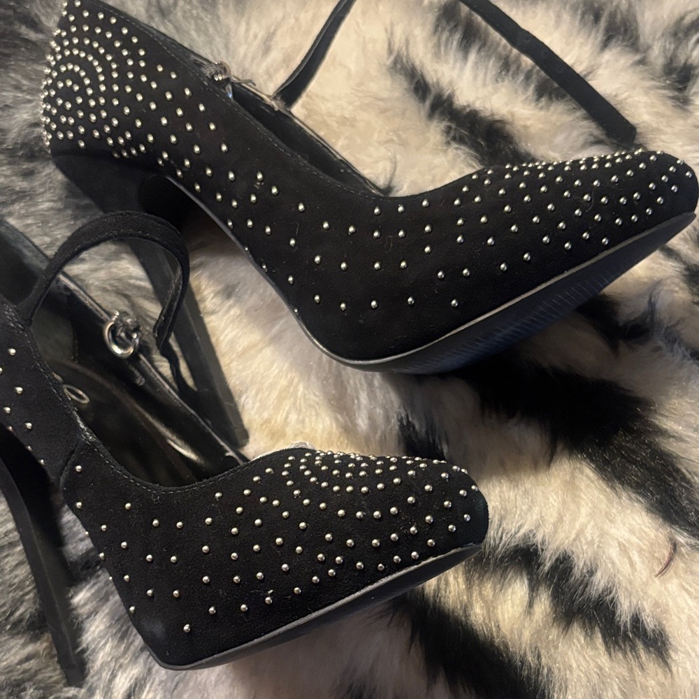 Aldo Black Studded Heels